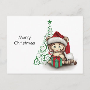 Weihnachtstiger Feiertagspostkarte