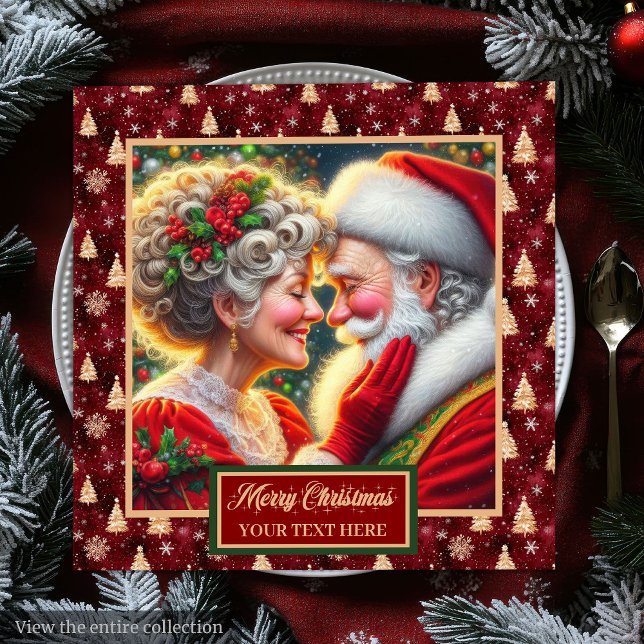 Weihnachtstisch Napkins Red Gold Green Design Serviette (Christmas Table Napkins Red Gold Green Design)