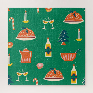 Weihnachtstisch, vintage Muster. Puzzle