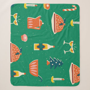 Weihnachtstisch, vintage Muster. Sherpadecke