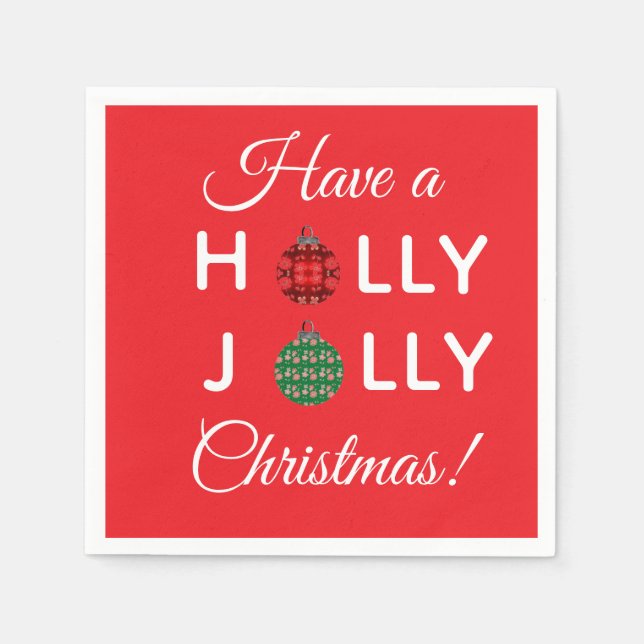 Weihnachtstischdecke Holly Jolly Serviette (Vorderseite)