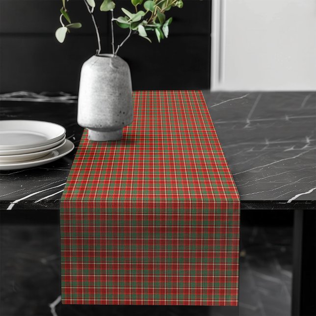Weihnachtstischdekor im klassischen Tartan-Muster Großer Tischläufer (Christmas Table Decor in Classic Tartan Pattern Long Table Runner)