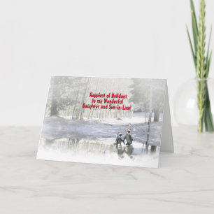 Weihnachtstochter und Schwiegersohn Niedlich Feiertagskarte