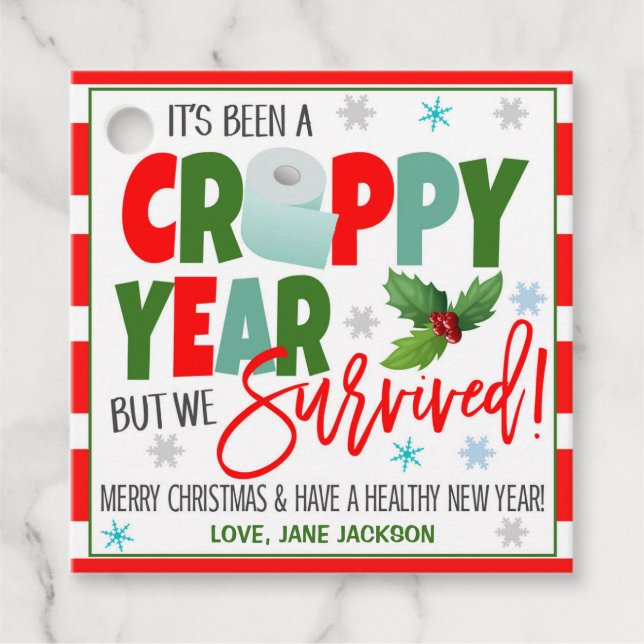 Weihnachtstoillet Paper Geschenkmarke Geschenkanhänger (Vorderseite)