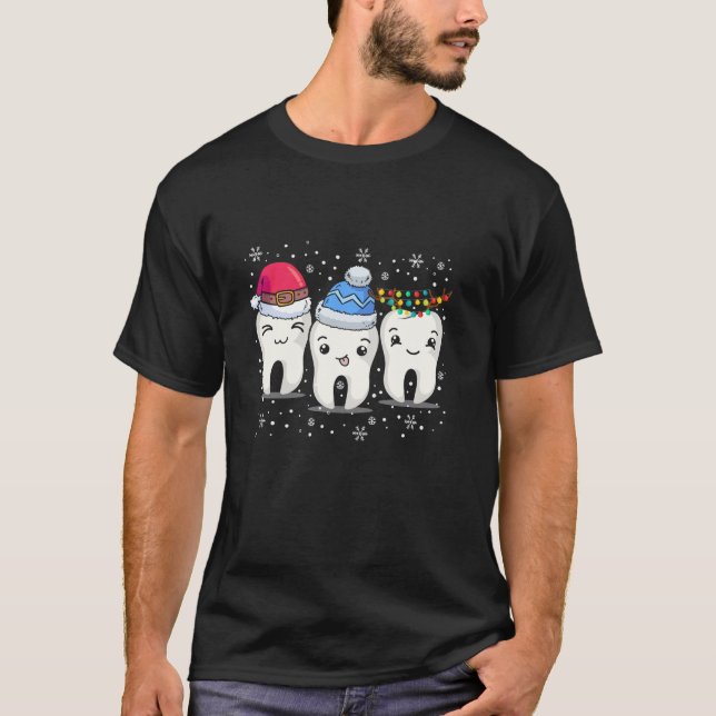 Weihnachtstooth Weihnachtsmannmütze Xmas Zahnarzt  T-Shirt (Vorderseite)