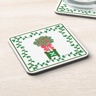 Weihnachtstopiaries Holly Berry tree Topiary Beve Getränkeuntersetzer