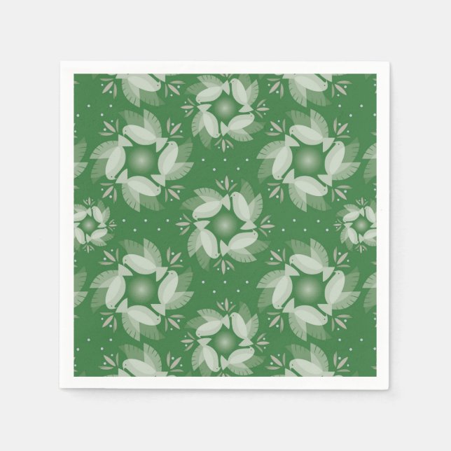 Weihnachtstouren, Cocktail-Servietten aus grünem P Serviette (Vorderseite)