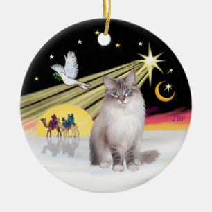 Weihnachtstove - Ragdoll Cat (Lynx Colorpiont) Keramikornament