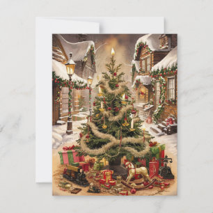 Weihnachtstradition im Vintage-Stil Feiertagskarte