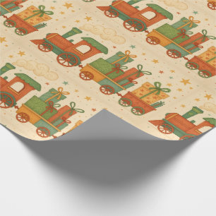 Weihnachtstrain des kleinen Jungen Geschenkpapier