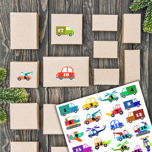 Weihnachtstransport-Adventskalender Aufkleber