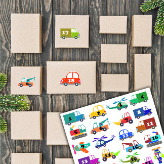 Weihnachtstransport-Adventskalender Aufkleber