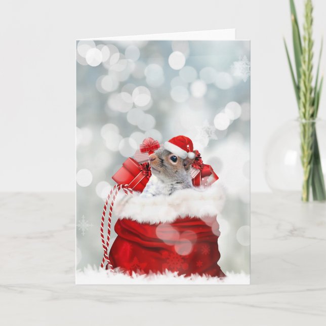 Weihnachtstreuer Feiertagskarte (Vorderseite)