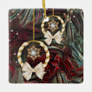 Weihnachtstribons und Bows Keramikornament