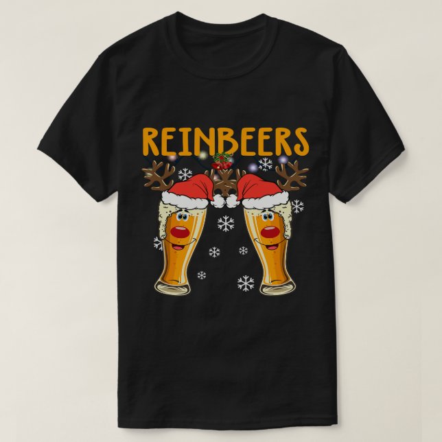 Weihnachtstrinker Reinbeers Reindeer S T-Shirt (Design vorne)