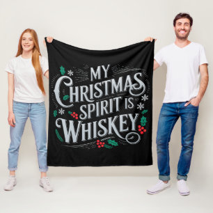 Weihnachtstrinker Whisky Liebhaber Trinker Spruch  Fleecedecke