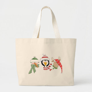 Weihnachtstrio-Tiere Jumbo Stoffbeutel