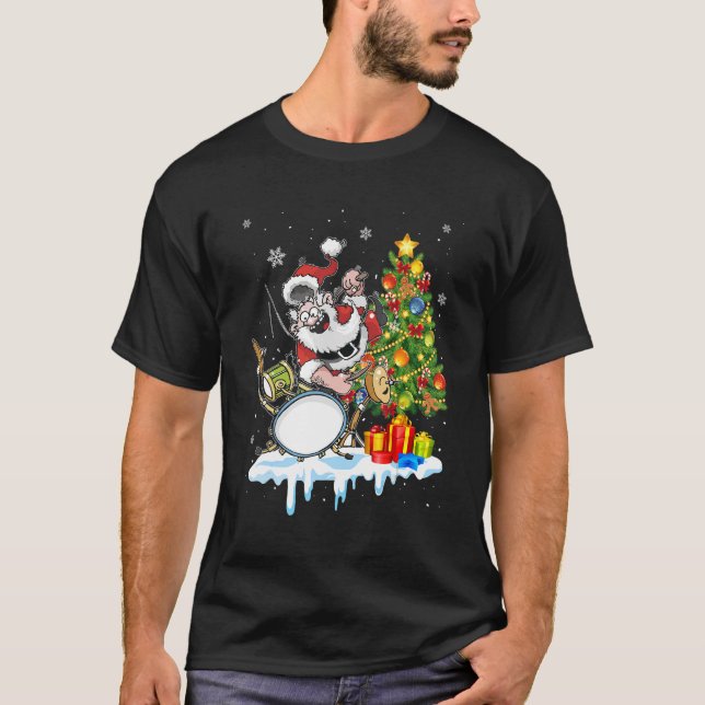 Weihnachtstrommel und Weihnachtsbaum Weihnachten W T-Shirt (Vorderseite)