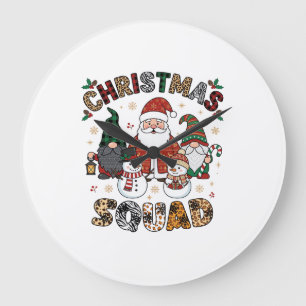 Weihnachtstrupp Weihnachtsmann Gnome Schneemänner Große Wanduhr