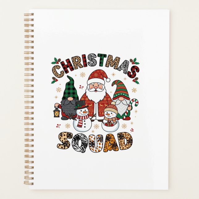 Weihnachtstrupp Weihnachtsmann Gnome Schneemänner  Planer (Vorderseite)