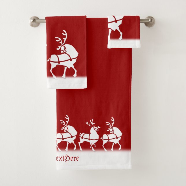 Weihnachtstuch-Set-personalisierte Badhandtuch Set (Insitu)