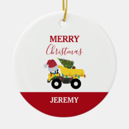 Weihnachtstumpf LKW-Baumaschinen kundenspezifisch Keramik Ornament