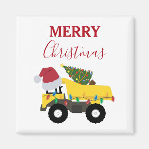 Weihnachtstumpf LKW-Baumaschinen Magnet