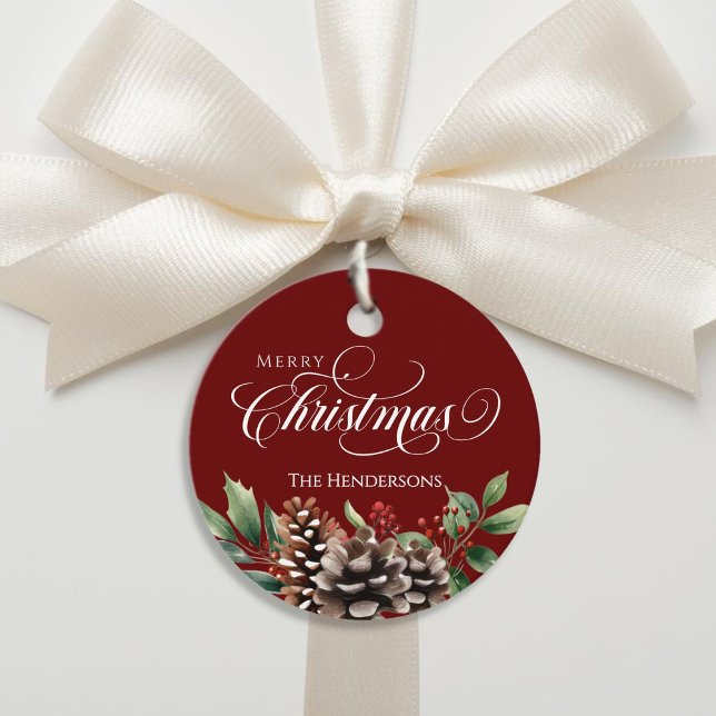Weihnachtstypografie - Benutzerdefiniertes Namenss Geschenkanhänger (Christmas Typography Custom Name Favor Tags)