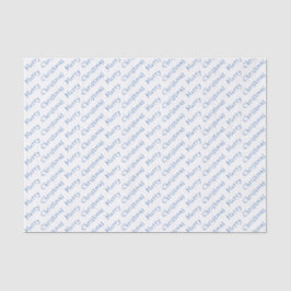 Weihnachtstypografie Blau auf Weißzettelpapier Seidenpapier