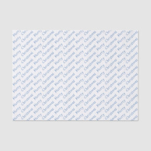 Weihnachtstypografie Blau auf Weißzettelpapier Seidenpapier