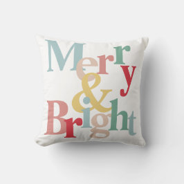 Weihnachtstypografie fröhlich und hell kissen