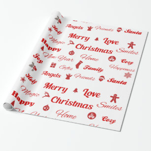 Weihnachtstypografie Geschenkpapier