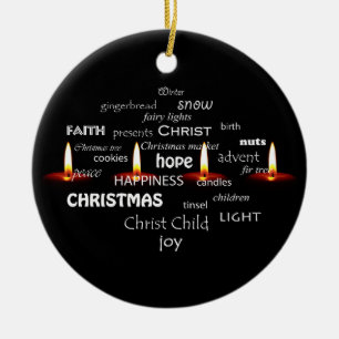 Weihnachtstypografie Keramik Ornament