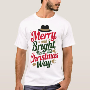 Weihnachtstypografie mit Hutdesign T-Shirt