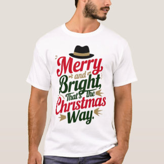 Weihnachtstypografie mit Hutdesign T-Shirt