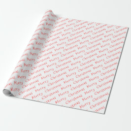 Weihnachtstypografie Rot auf weißem Wrapping Paper Geschenkpapier