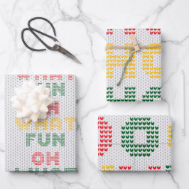 Weihnachtstypografie Sweater Textur Geschenkpapier Set