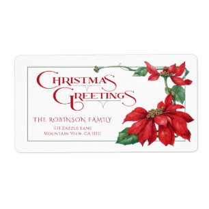 Weihnachtstypografie und Poinsettias