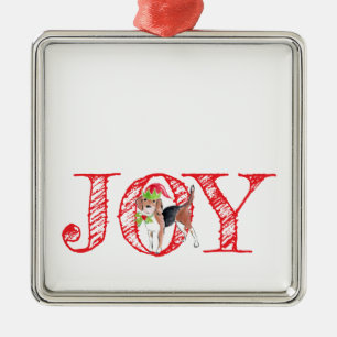 Weihnachtstyppografie JOY Weihnachtsfest Ornament Aus Metall