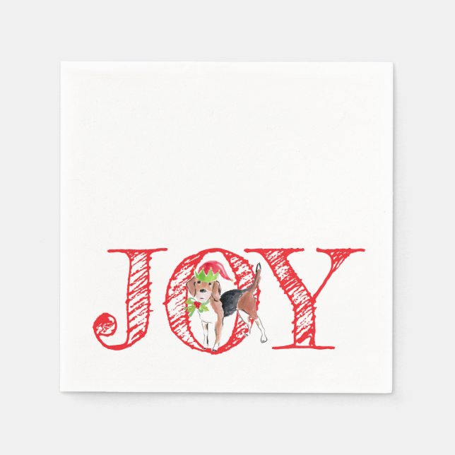 Weihnachtstyppografie JOY Weihnachtsfest Serviette (Vorderseite)