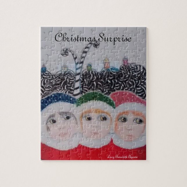 Weihnachtsüberraschung süßes Kinderpuzzle Puzzle (Vertikal)