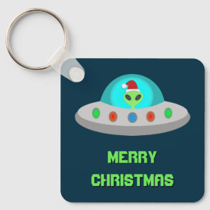 WeihnachtsUFO Ho Alien fliegende Untertasse Custom Schlüsselanhänger
