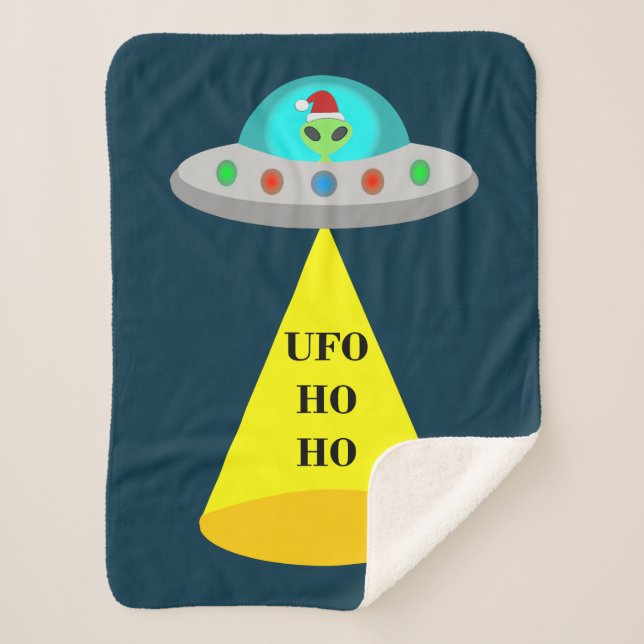 WeihnachtsUFO Ho Alien fliegende Untertasse Sherpadecke (Vorderseite)