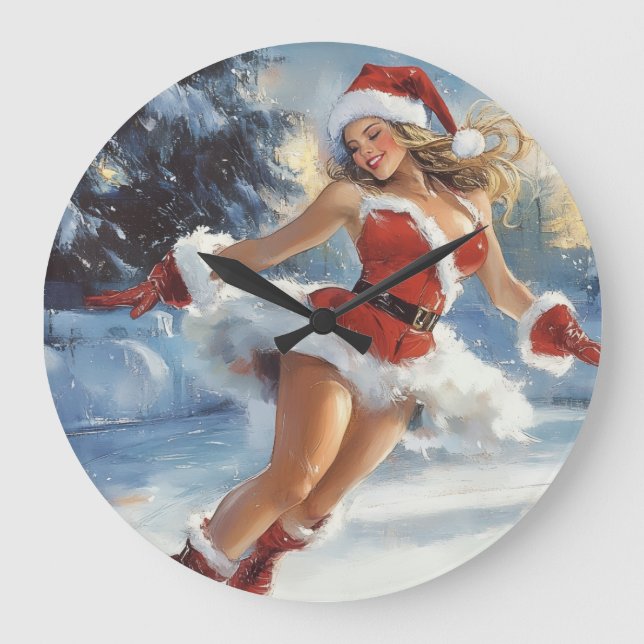 Weihnachtsuhr Große Wanduhr (Vorderseite)