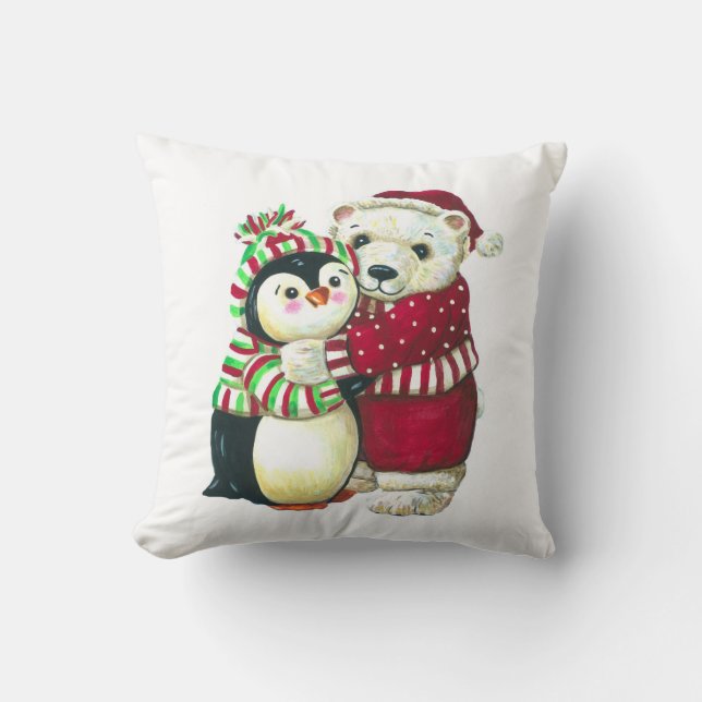 Weihnachtsumarmungen! Kissen (Vorderseite)