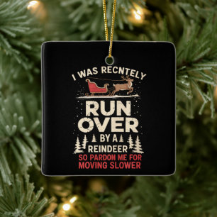 Weihnachtsunfall Durch Rentier Lustiges Xmas Keramikornament