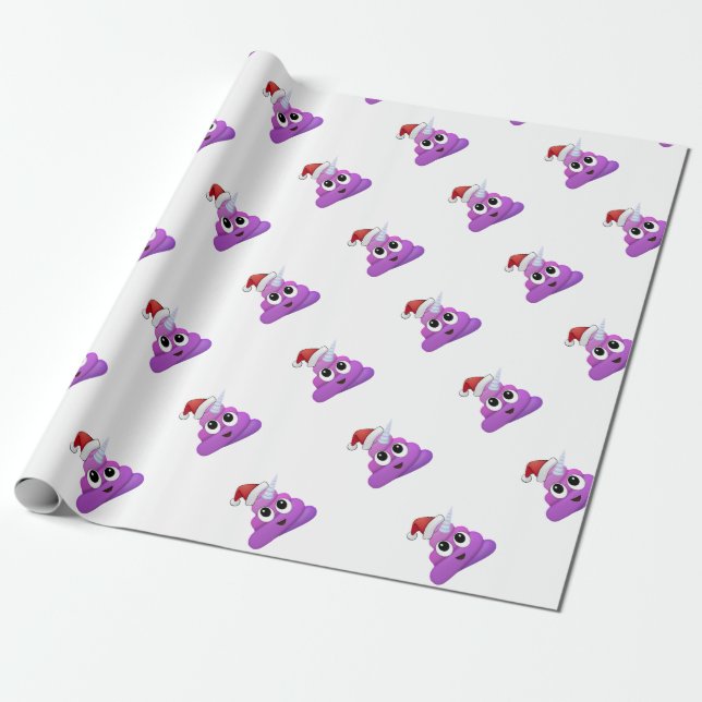 WeihnachtsUnicorn kacken Emoji Geschenkpapier (Ungerollt)