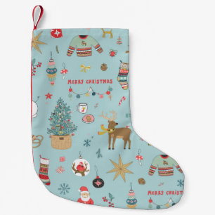 Weihnachtsuntergrund, nahtlos verpacktes Papier Kleiner Weihnachtsstrumpf