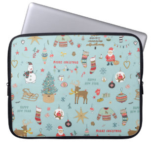 Weihnachtsuntergrund, nahtlos verpacktes Papier Laptopschutzhülle