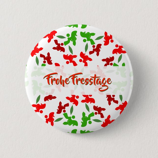 Weihnachtsunterhaltung mit Poodhundmuster Button (Vorderseite)